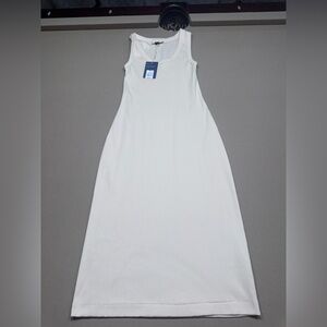 Universal Thread Cream Ribbed Maxi Dress Sleeveless Scoop Neck